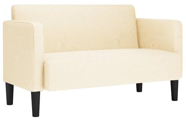 Sofa dwuosobowa kremowa 109 cm tkanina sztruksowa