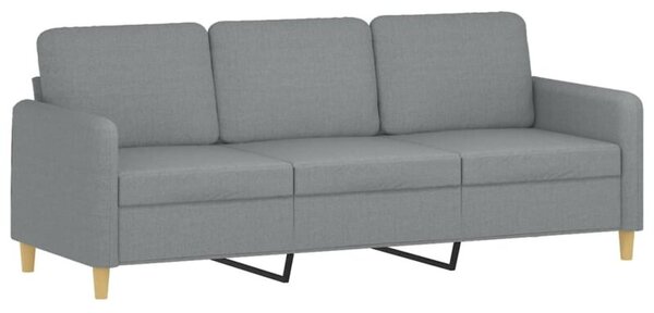Sofa 3-osobowa, jasnoszara, 180 cm, tapicerowana tkaninÄ