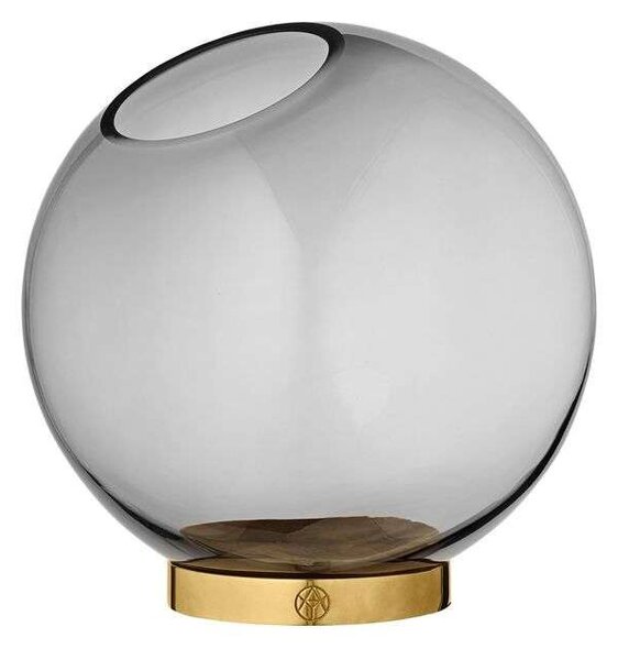 AYTM - Globe vase w. stand Ø17 Black/Gold AYTM