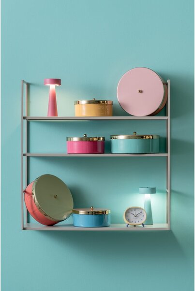 Różowy metalowy pojemnik dekoracyjny ø 16x6 cm Double Funky – PT LIVING