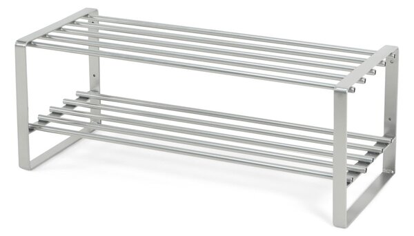 Metalowa szafka na buty w kolorze srebra 70x29x27 cm Rex – Spinder Design