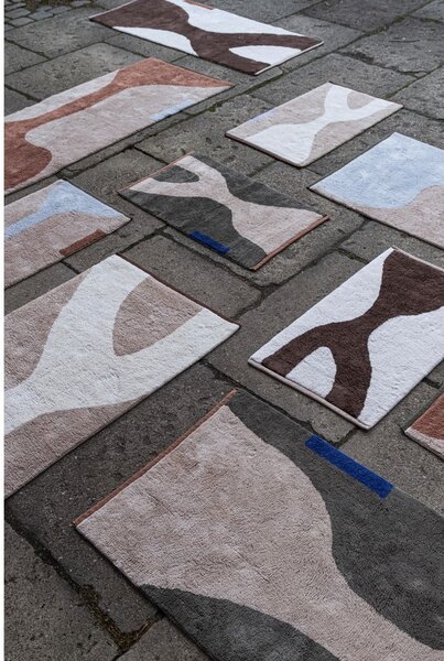 Biało-beżowy bawełniany dywan odpowiedni do prania 50x80 cm Figura – Mette Ditmer Denmark