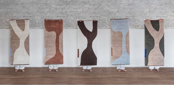Biało-beżowy bawełniany dywan odpowiedni do prania 50x80 cm Figura – Mette Ditmer Denmark