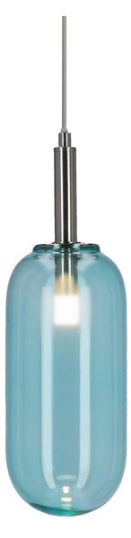 Niebieska lampa wisząca LED ze szklanym kloszem ø 13 cm Fiuggi – Candellux Lighting