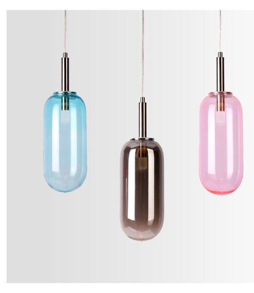 Niebieska lampa wisząca LED ze szklanym kloszem ø 13 cm Fiuggi – Candellux Lighting