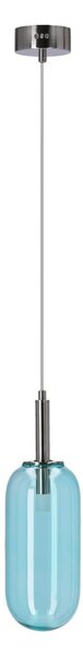 Niebieska lampa wisząca LED ze szklanym kloszem ø 13 cm Fiuggi – Candellux Lighting