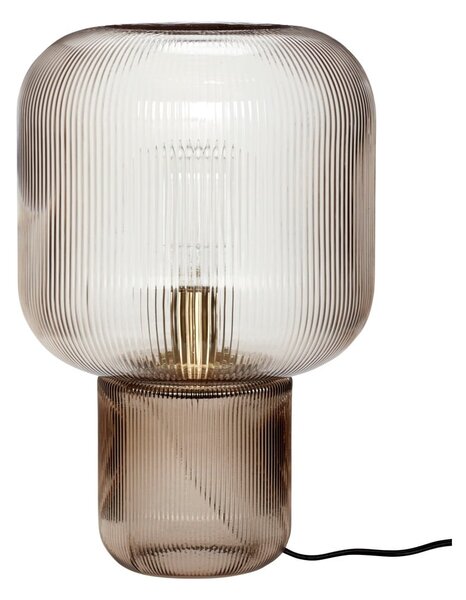 Brązowa lampa stołowa ze szklanym kloszem (wysokość 42 cm) Pirum – Hübsch
