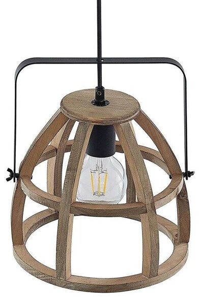 Lindby - Pilarion Lampa Wisząca Ø25 Wood/Black