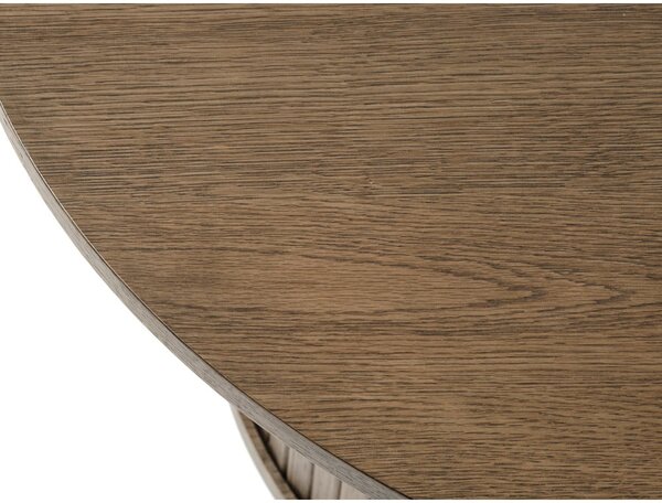 Brązowy okrągły stolik w dekorze dębu ø 90 cm Nola – Unique Furniture