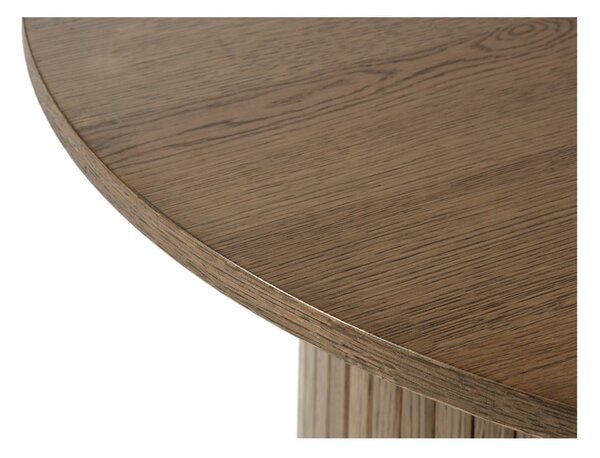 Brązowy okrągły stolik w dekorze dębu ø 90 cm Nola – Unique Furniture