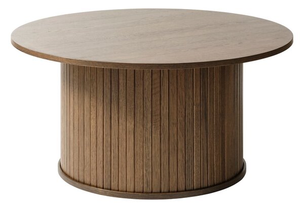 Brązowy okrągły stolik w dekorze dębu ø 90 cm Nola – Unique Furniture
