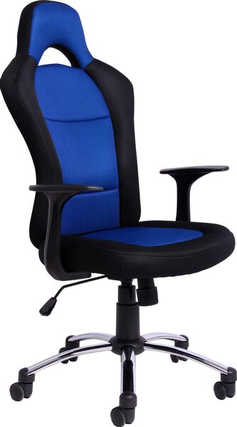 Obrotowe krzesło biurowe czarno-niebieskie
