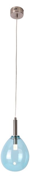 Niebieska lampa wisząca LED ze szklanym kloszem Lukka – Candellux Lighting
