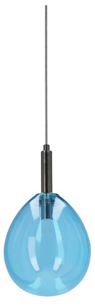 Niebieska lampa wisząca LED ze szklanym kloszem Lukka – Candellux Lighting