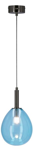 Niebieska lampa wisząca LED ze szklanym kloszem Lukka – Candellux Lighting