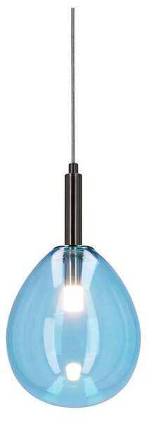 Niebieska lampa wisząca LED ze szklanym kloszem Lukka – Candellux Lighting