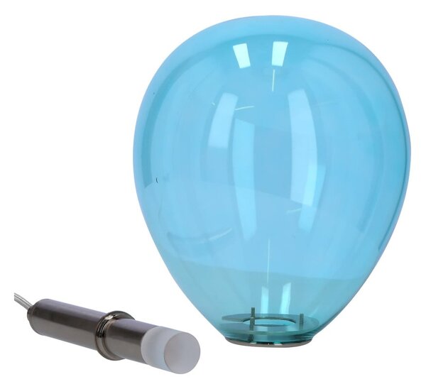 Niebieska lampa wisząca LED ze szklanym kloszem Lukka – Candellux Lighting