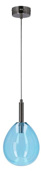 Niebieska lampa wisząca LED ze szklanym kloszem Lukka – Candellux Lighting
