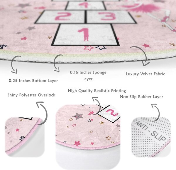 Różowy dywan dziecięcy ø 80 cm Comfort – Mila Home