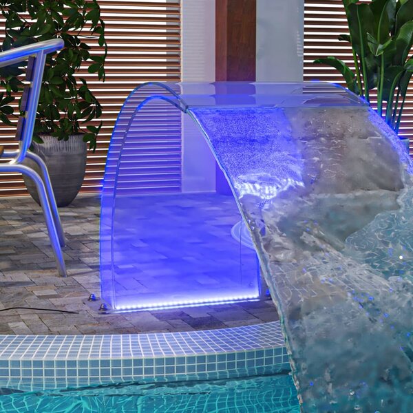 Fontanna basenowa z LED RGB i przyłączami, akryl, 50 cm