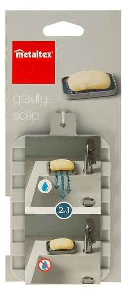 Szara plastikowa mydelniczka Gravity – Metaltex