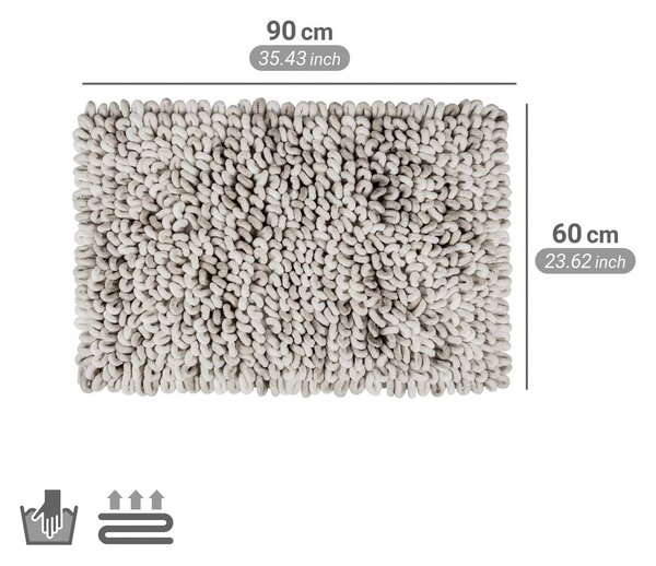 Szarobeżowy tekstylny dywanik łazienkowy 60x90 cm Lerici – Wenko
