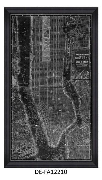 | SPRAWDŹ RABAT W KOSZYKU ! Obraz New York Manhattan Map II 60x100 DE-FA12210 MINDTHEGAP DE-FA12210