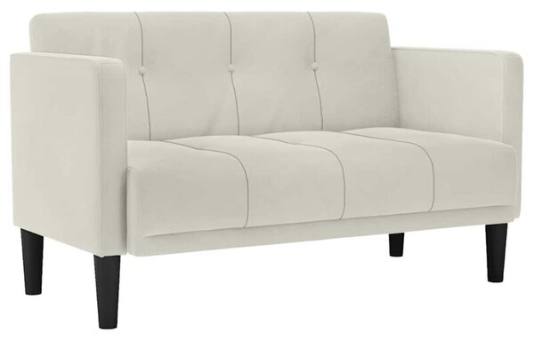 Sofa dwuosobowa kremowa 111 cm aksamitna