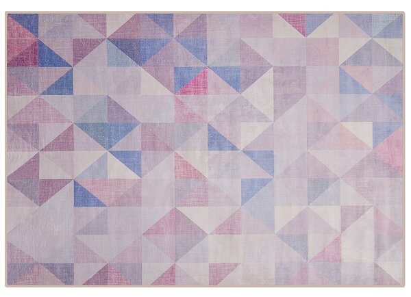 Dywan prostokątny z geometrycznym wzorem 160 x 230 cm niebiesko-szary Kartepe Beliani