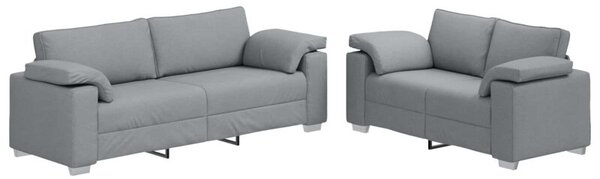Zestaw sof 2 szt. jasnoszary 219 x 77 x 82 cm tkanina