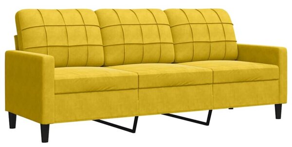 Sofa 3-osobowa, Å¼Ã³Åty, 180 cm, tapicerowana aksamitem