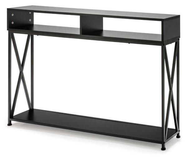 Konsola z otwartymi półkami 120 cm czarna