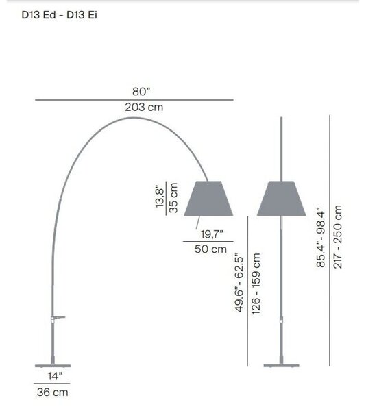 Luceplan - Lady Costanza Lampa Podłogowa ze Ściemniaczem Czerwona/Aluminium