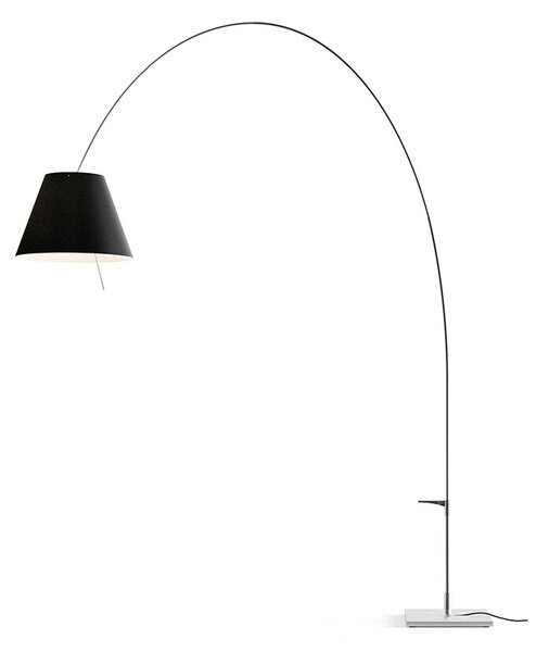 Luceplan - Lady Costanza Lampa Podłogowa z Wyłącznikiem Czarna/Aluminium Luceplan