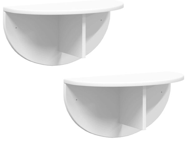 Nowoczesna biała półka ścienna z materiału drewnopochodnego - minimalistyczny design do salonu, sypialni i biura