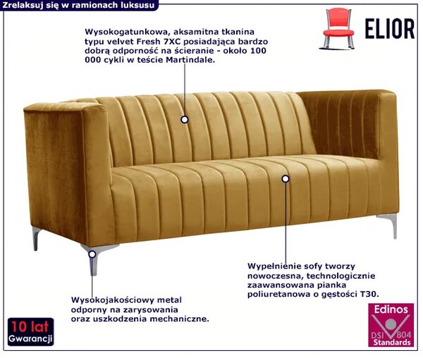 Pikowana sofa welurowa C2-C41