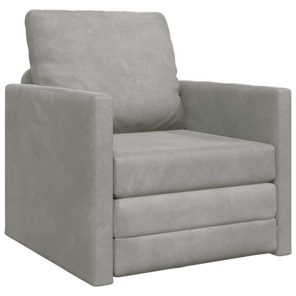 Sofa bed jasnoszary 74 x 77 x 81 cm aksamit