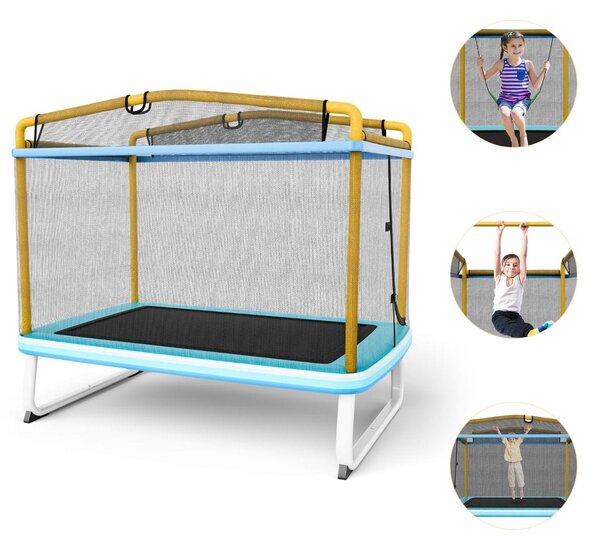 Trampolina dla dzieci z siatką zabezpieczającą żółta