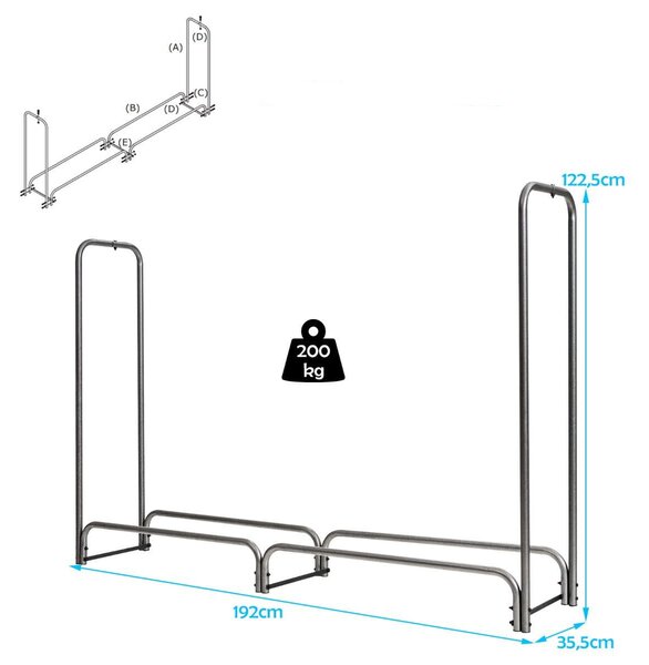 Stojak na drewno 192 cm