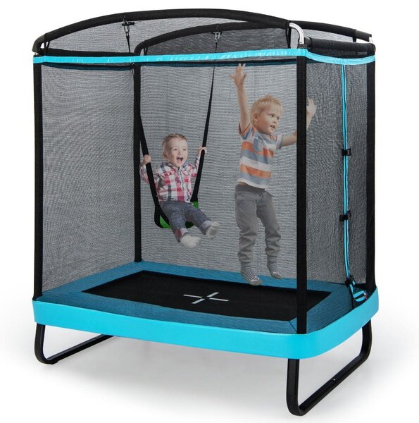 Trampolina dla dzieci 2 w 1 niebieska