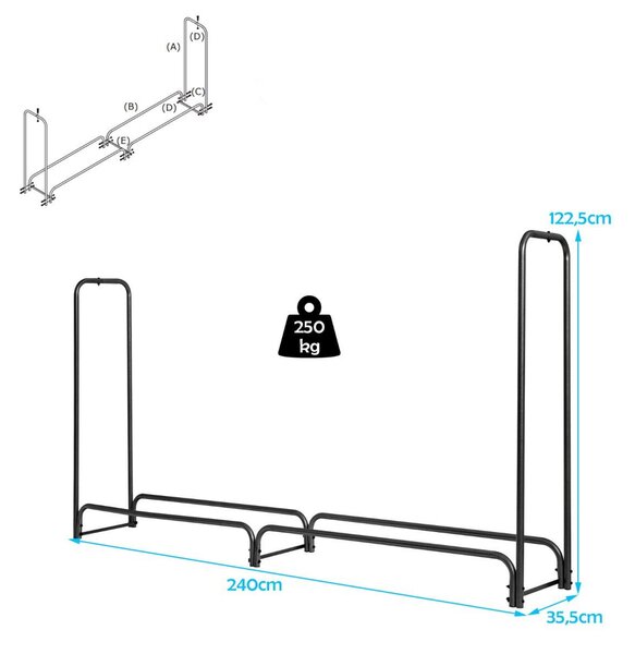 Stojak na drewno 240cm