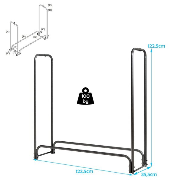 Stojak na drewno 122,5 cm