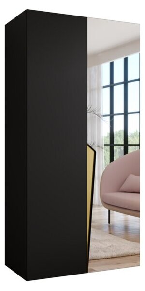 Szafa uchylna otwierana Piano 2 100 wys. 202 cm czarny + u. zÅoty