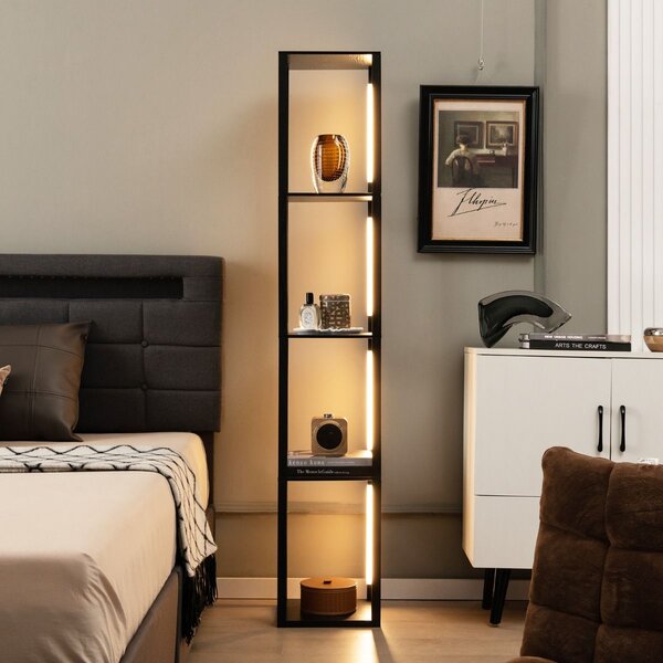 Lampa podłogowa LED z 4 półkami