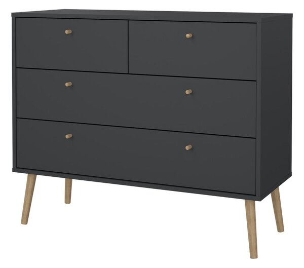 Antracytowa niska komoda 99x82 cm Bodo – Tvilum