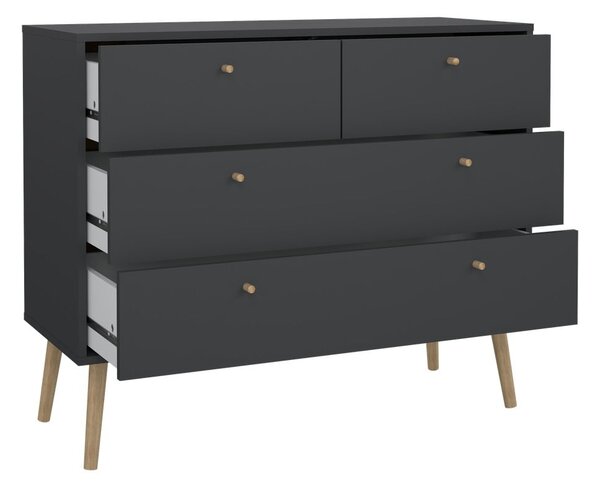 Antracytowa niska komoda 99x82 cm Bodo – Tvilum