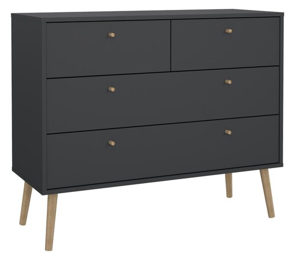 Antracytowa niska komoda 99x82 cm Bodo – Tvilum