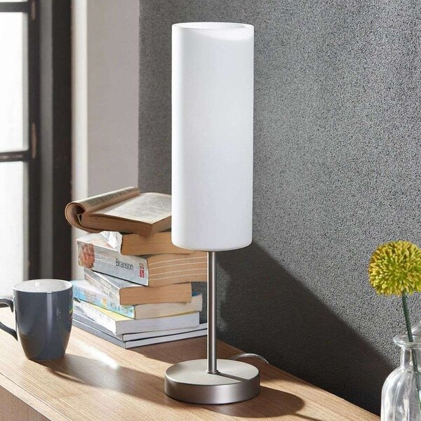 Lindby - Vinsta Lampa Stołowa Opal White/Satin Nickel