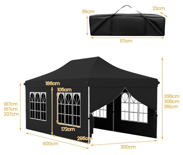Pawilon ogrodowy namiot imprezowy wodoodporny 3x6m