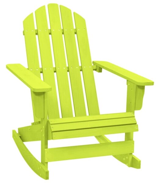 Ogrodowy fotel bujany adirondack, lite drewno jodłowe, zielone